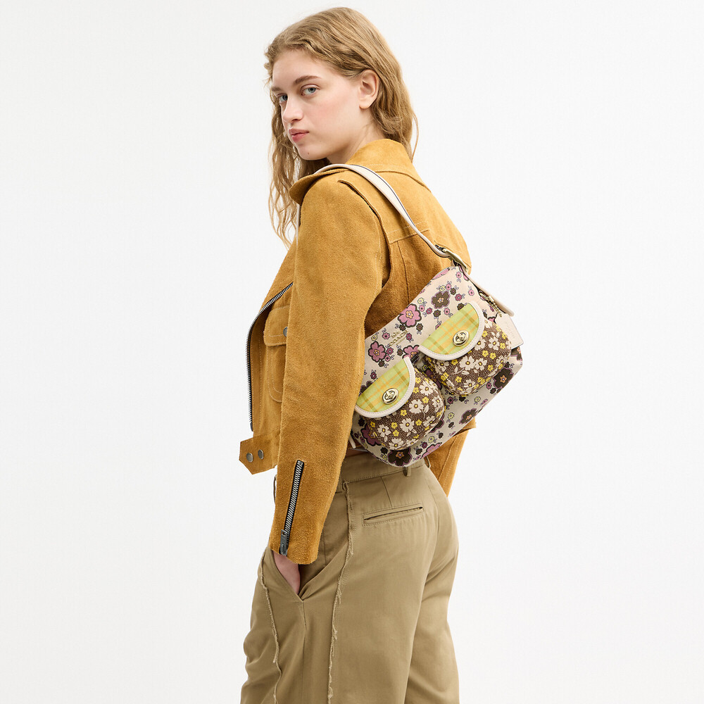 Coach Outlet Cargo Shoulder Bag With Floral Print NwT